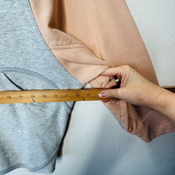 NWOT Stella McCartney x Adidas Heather Gray Peach Hoodie Zip Sweater L - Picture 15 of 16